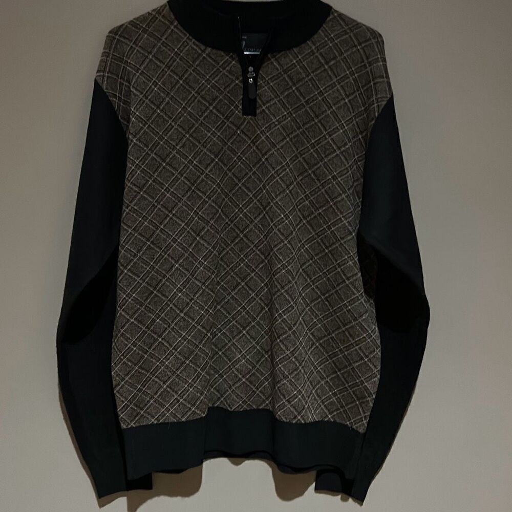 Grandpa Argyle Pullover quarter Zip Sweater Large